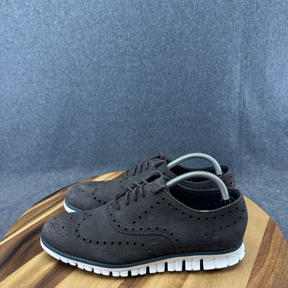 Cole Haan Zerogrand Wingtip Oxfords Mens Size 9.5 C29769 Brown Leather - Picture 6 of 10